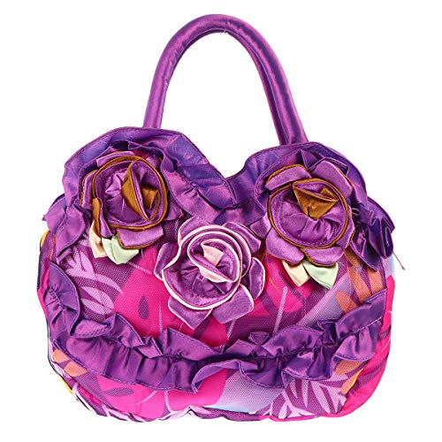 Damenhandtasche Damen-tragetaschen Handtasche Einkaufstasche Handtasche Damen Tragetasche Für Damen Mit Reißverschluss Mädchen Seidenoberfläche Geldbörse Violett Beiläufig von Lurrose