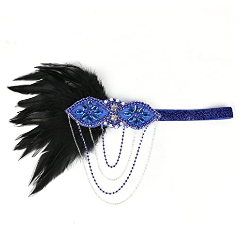 Lurrose 1920er Schmuck Federhaarband Brüllendes 20s Stirnband Fascinator-stirnband Flapper-stirnband Haarschmuck Für Damen Kopfschmuck Mit Kristallquasten Fräulein Original Design von Lurrose