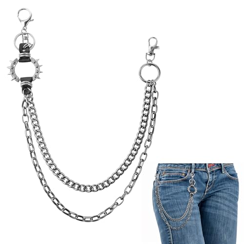 Hosen Ketten Männer Punk Rock Hosenketten Damen Gürtel Kettes Doppelschicht Jeans Ketten Gothic Accessoires Kleidung Zubehör für Brieftasche Schlüssel Rucksack Hosen Ketten Männer Punk Rock Hosenketten Damen Gürtel Kettes Doppelschicht Jeans Ketten Gothic Accessoires Kleidung Zubehör für Brieftasche Schlüssel Rucksack von Lusofie