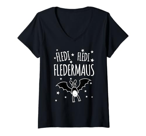 Damen Fledi Fledermaus T-Shirt mit V-Ausschnitt Damen Fledi Fledermaus T-Shirt mit V-Ausschnitt von Lustige Geschenke für Damen, Herren und Kinder