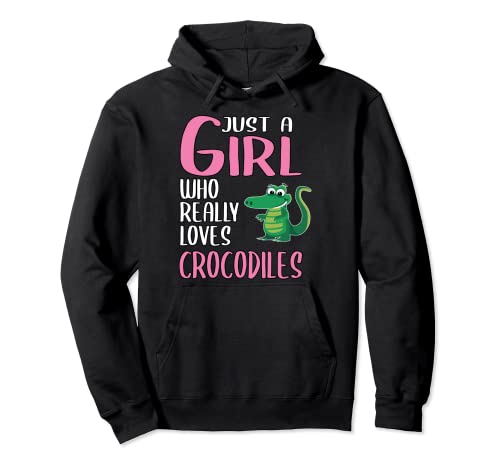 Damen Just A Girl Krokodil Geschenk Krokodil Pullover Hoodie von Lustige Krokodil Geschenke Damen Mädchen