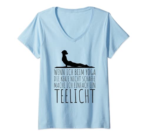 Damen YOGA KERZE TEELICHT Lustiger Spruch Sport Humor Figur Frauen T-Shirt mit V-Ausschnitt Damen YOGA KERZE TEELICHT Lustiger Spruch Sport Humor Figur Frauen T-Shirt mit V-Ausschnitt von Lustige Yoga Sprüche Geschenkideen Damen Fitness