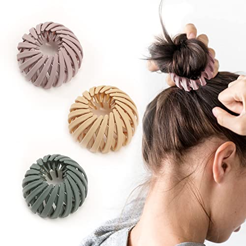 Luvadeyo 3 Stück Haarspangen für Damen, Vintage Vogelnest Haarklammern Große Haarclips Haargreifer Haar Accessoire Haarschmuck für Mädchen Damen, Einfarbig von Luvadeyo