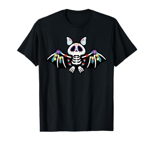 Bat Día de Los Muertos Mexikanischer Urlaub Herren Damen Fledermausliebhaber T-Shirt Bat Día de Los Muertos Mexikanischer Urlaub Herren Damen Fledermausliebhaber T-Shirt von Luvcapybaraluveve