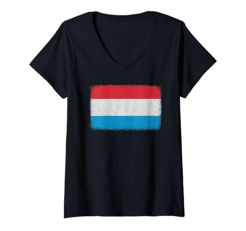 Damen Luxemburger Flaggen-Grafik für Männer, Frauen, Kinder T-Shirt mit V-Ausschnitt Damen Luxemburger Flaggen-Grafik für Männer, Frauen, Kinder T-Shirt mit V-Ausschnitt von Luxembourg Flag Graphic Store