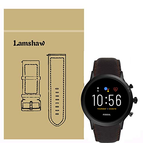 LvBu Armband Kompatibel mit Fossil Carlyle HR, Quick Release Leder Classic Ersatz Uhrenarmband für Fossil Gen 5 Carlyle HR Smartwatch (Craze Horse-Coffee) von LvBu