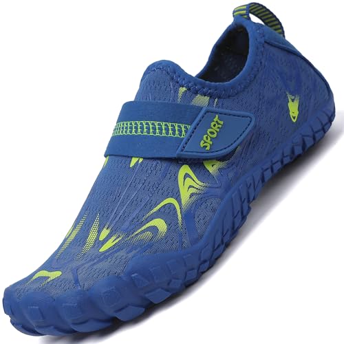 Lvptsh Kinder Badeschuhe Strandschuhe Wasserschuhe Jungen Mädchen Aquaschuhe Schnell Trocknend Barfußschuhe Wassersport Beach Pool Surfen,Blau 5,EU34 von Lvptsh