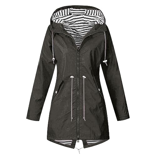 Lycurgius Damen-Regenmantel, wasserdicht, leicht, Outdoor-Reißverschluss, Windbreaker, langer Regenmantel, Jacken, Outdoor, einfarbig, Lounge, lockere Regenmäntel, Wandern, Radfahren, Trenchcoats, 02 Lycurgius Damen-Regenmantel, wasserdicht, leicht, Outdoor-Reißverschluss, Windbreaker, langer Regenmantel, Jacken, Outdoor, einfarbig, Lounge, lockere Regenmäntel, Wandern, Radfahren, Trenchcoats, 02 von Lycurgius