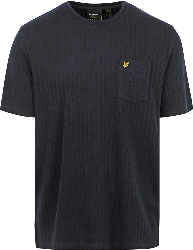 Lyle und Scott Knitted T-Shirt Navy - Größe L von Lyle and Scott