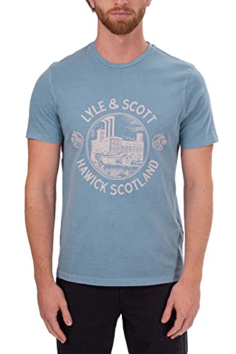 Lyle & Scott Hawick Print T Shirt Blau L von Lyle & Scott