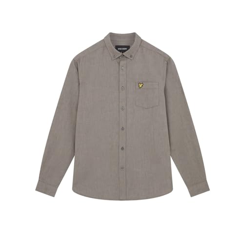 Lyle & Scott Hemd Herren Grau | Regular Fit Oxford Shirt aus 100% Baumwolle mit Brusttasche | Stilvoll und komfortabel Perfektes Business Langarm hemd für Herren mit klassischem Oxford Muster | XS-XXL von Lyle & Scott