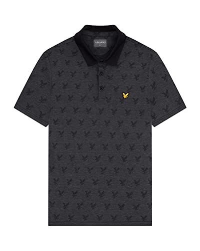 Lyle & Scott Herren Contrast Collar Golf Poloshirt - Tiefschwarz meliert - M von Lyle & Scott