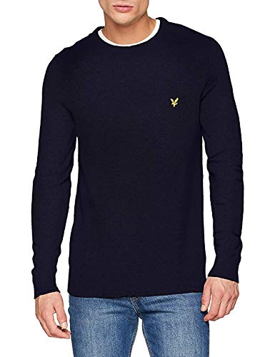 Lyle & Scott Herren Crew Neck Lambswool Blend Jumper Pullover, Blau (Dark Navy Z271), X-Large von Lyle & Scott