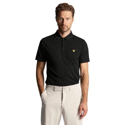 Lyle & Scott Herren Golf Tech Kurzarm Poloshirt - Tiefschwarz - L von Lyle & Scott