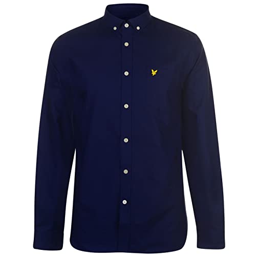 Lyle & Scott Hemd Herren Blau | Regular Fit Oxford Shirt aus 100% Baumwolle mit Brusttasche | Stilvoll und komfortabel Perfektes Business Langarm hemd für Herren mit klassischem Oxford Muster | XS-XXL von Lyle & Scott