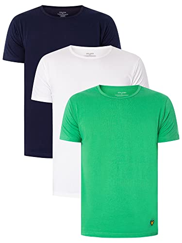 Lyle & Scott Herren Lounge 3er-Pack Maxwell-T-Shirts, Mehrfarbig, M von Lyle & Scott