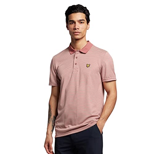 Lyle & Scott Herren Microstripe Golf Polo - Rose Braun/Rosa Taupe - L von Lyle & Scott