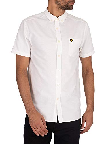 Lyle & Scott Herren Oxford Kurzarmhemd, Weiß, L von Lyle & Scott