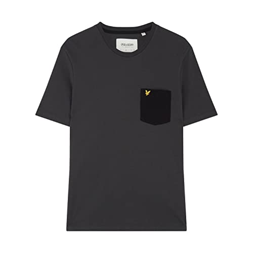 Lyle & Scott Herren T Shirt Contrast Pocket - modisch und bequem, 100% Baumwolle, Klassische Passform, Rundkragen, Kontrasttasche, Logo, Größen XS-XXL von Lyle & Scott