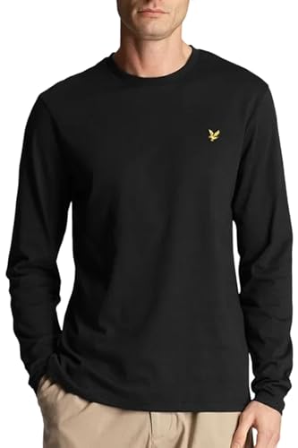 Lyle & Scott Langarmshirt Herren Schwarz| Klassische Longsleeve Herren | für Freizeit und Alltag| Baumwolle | XS-XXL von Lyle & Scott