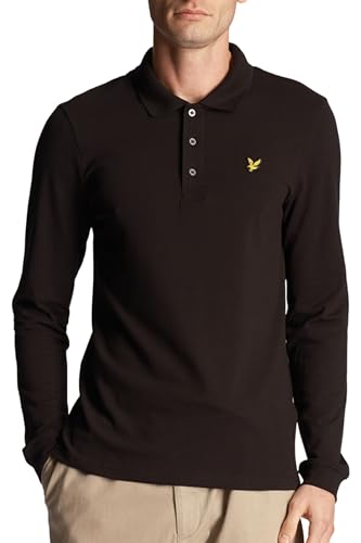 Lyle & Scott Poloshirt Herren Langarm Schwarz | Polo mit Button-down-Kragen Herren | XS-XXL von Lyle & Scott