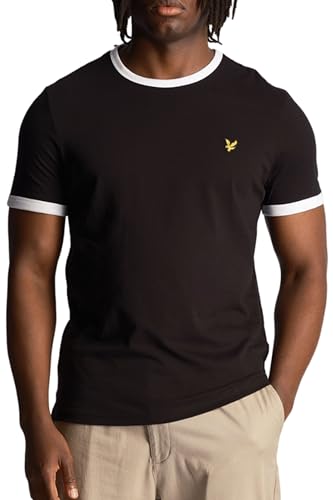 Lyle & Scott Ringer T Shirt Herren | Basic Tshirt Herren Kurzärmeliges mit Rundhalsausschnitt und Logo auf der Brust | XS-XXL von Lyle & Scott