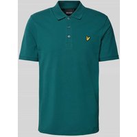 Lyle & Scott Slim Fit Poloshirt mit Logo-Patch in Petrol, Größe M von Lyle & Scott