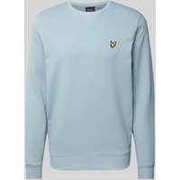 Lyle & Scott Sweatshirt mit Logo-Stitching in Rauchblau, Größe M von Lyle & Scott