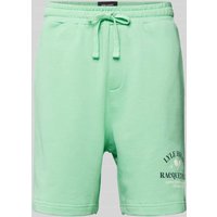 Lyle & Scott Sweatshorts mit Statement-Label-Print in Hellgruen, Größe L von Lyle & Scott