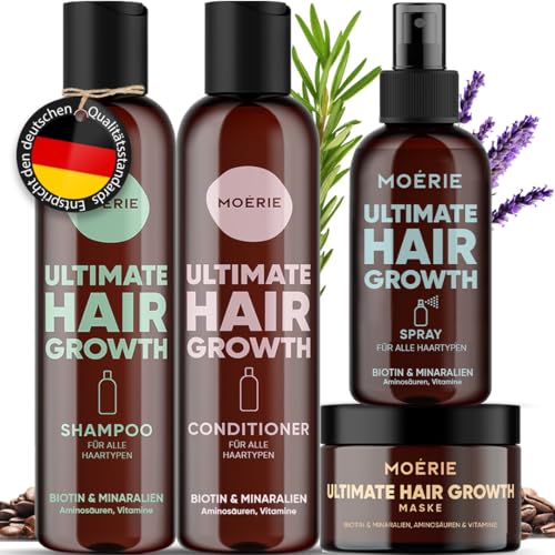 MOERIE Shampoo Set - gegen Haarausfall, Conditioner, Haarwachstum Serum & Haarmaske - natürlich Haarwachstum beschleunigen - Veganes Haarwuchsmittel Frauen & Männer - 77 Mineralien (4er-Set) MOERIE Shampoo Set - gegen Haarausfall, Conditioner, Haarwachstum Serum & Haarmaske - natürlich Haarwachstum beschleunigen - Veganes Haarwuchsmittel Frauen & Männer - 77 Mineralien (4er-Set) von M MOÉRIE