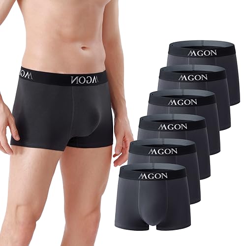 Boxershorts Herren aus Baumwolle 6 er Pack Männer Unterhosen breiter Hosenbund weich und ohne Einschneiden (DE/NL/SE/PL, Alphanumerisch, L, Regular, Regular, 6X Dunkel Grau) von MA-GON