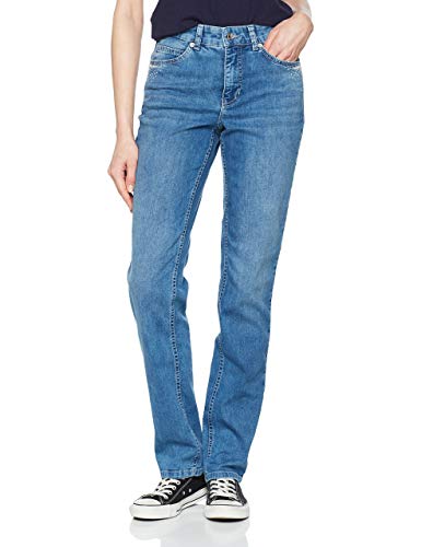 MAC Damen Straight Jeans Melanie Paradise Glam 5030.93-0380, Gr. 34/L34, Blau (Summer Blue Light Used D472) von MAC Jeans