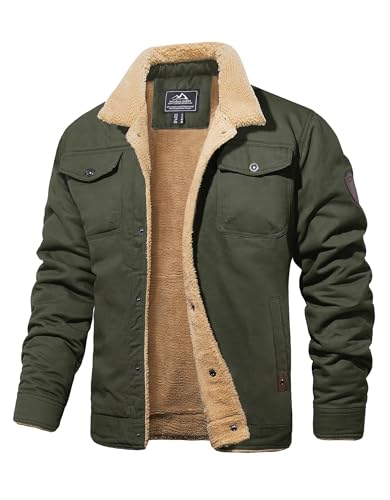 MAGCOMSEN Herren Winterjacke Übergangs Fliegerjacke Warme Gefüttert Winterparka mit Brusttaschen Herren Outdoor Cargo Bomberjacke Unifarben Sweatjacke mit Stehkragen Armeegrün S MAGCOMSEN Herren Winterjacke Übergangs Fliegerjacke Warme Gefüttert Winterparka mit Brusttaschen Herren Outdoor Cargo Bomberjacke Unifarben Sweatjacke mit Stehkragen Armeegrün S von MAGCOMSEN