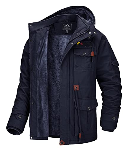 MAGCOMSEN Winterjacke Herren Cargo Jacke US Feldjacke Windbreaker Baumwolljacke für Männer Dick Fleecejacke Wandern Camping Trekking Jacken mit Kapuze Dunkelblau 2XL MAGCOMSEN Winterjacke Herren Cargo Jacke US Feldjacke Windbreaker Baumwolljacke für Männer Dick Fleecejacke Wandern Camping Trekking Jacken mit Kapuze Dunkelblau 2XL von MAGCOMSEN