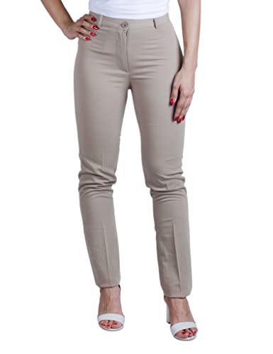 MAGIC SELECT Damen-Kleidhose. Elegante Eng Geschnittene Hose mit Mittlerer Taille, für Arbeit, Büro, Kellnerin, Abhängig (93% Polyester - 7% Elastan) von MAGIC SELECT