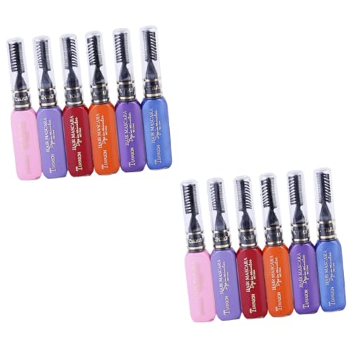 MAGICLULU 12 Stk Färbendes Wachs Bunte Wimperntusche Rote Haarfarbe Haare Mascara Haarfärbewachs Temporäre Haarfarbe Für Dunkles Haar Haarkreide Doppelter Zweck Material von MAGICLULU