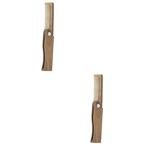 MAGICLULU 2St Bartkamm Holz Bart-Styling-Tool Bart-Styling-Kamm Schnurrbartkamm Holz hölzern Bartkamm für Herren Werkzeuge zur Bartpflege Herren Bartkamm Mini Rasierapparat Mann Bambus von MAGICLULU