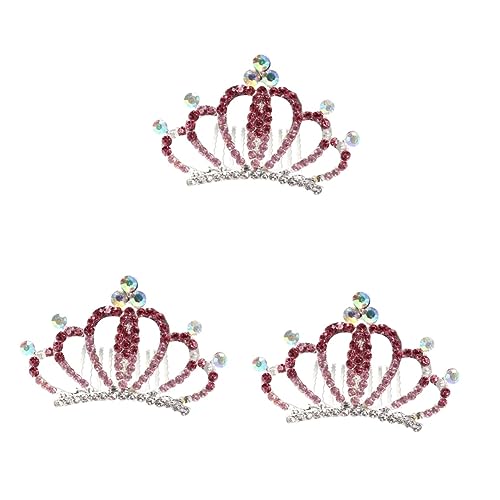 MAGICLULU 3 Stk Kopfbedeckung aus Kristall für Kinder kinderkrone kinder haarschmuck rönne haarschmucken krumpholz Mädchenhaarschmuck Mädchen-Stirnband Mädchen Tiara Prinzessin Kamm Schal von MAGICLULU