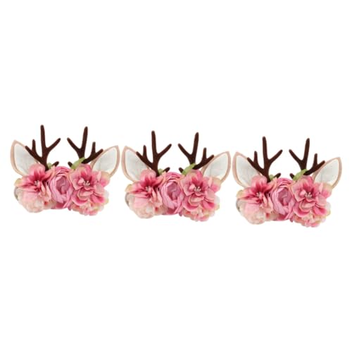 MAGICLULU 3 Stk baby stirnband baby stirnbänder Haarschmuck für Babys Rentiergeweih Stirnband Weihnachtskopfschmuck Haargummis Tiara Blumenstirnband Stirnband für Kinder die Blumen Schal von MAGICLULU