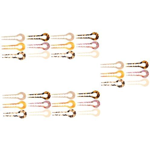 MAGICLULU 30 Stk Essigsäure platte Haarnadel Haar Klammern Haarspangen für dickes Frauenhaar Tiara Haarklammer u form haar Haarknoten-Stick Französisch Haarschmuck China Stift Damen von MAGICLULU