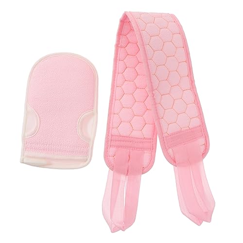 MAGICLULU 4 Stück Badetuch Handschuhe Peeling-handschuhe Für Die Rückendusche Bath Body Peeling-bürste Waschbärohren Schwamm Körper Rosa Toilettenartikel Männer Und Frauen von MAGICLULU