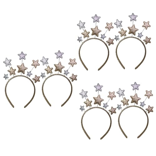 MAGICLULU 6 Stk Partyzubehör kinder haarschmuck festival haarschmuck Glänzende Haarreifen für Kinder Haarband aus Metall Neuheit Pentagramm-Stirnband stern haarband Wenig frisch Schal von MAGICLULU