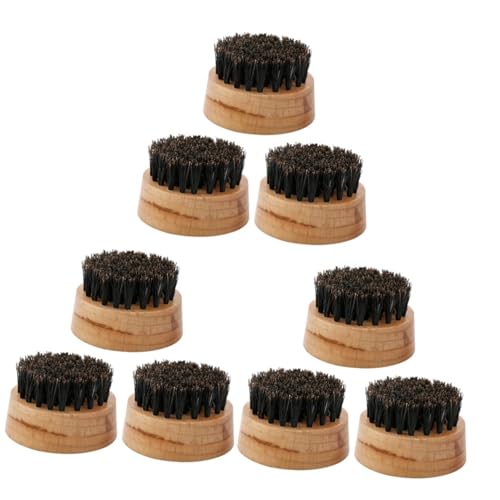 MAGICLULU 9 Stk Bartbürste beard brush for men bartpflege Friseurbürste aus Holz Schnurrbart Pflegebürste Bartwerkzeug für Männer Pflegeartikel für Männer Holzfarbe Rasierpinsel von MAGICLULU