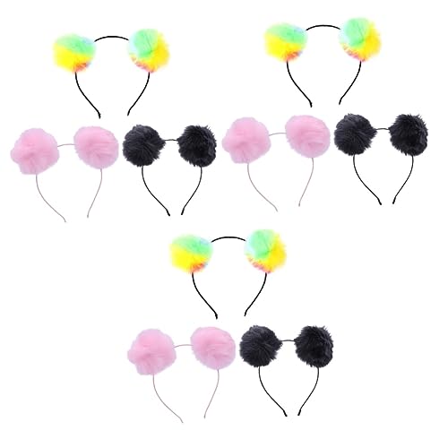 MAGICLULU 9 Stk Kopfbedeckung lustig für kinder rosa Haarschmuck kinder stirnband stirnbänder kinder Haarband Turban Kinder Reifen Stirnband für Kinder Mode Bommel Kinderkreis Schal Damen von MAGICLULU