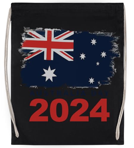 Australia Day 2024 Unisex-Sporttasche, Schwarzer Turnbeutel von MAGITONE