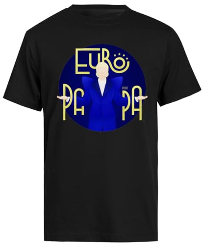 Europapa Männliches Schwarzes T-Shirt Für Herren, Kurzärmeliges T-Shirt von MAGITONE