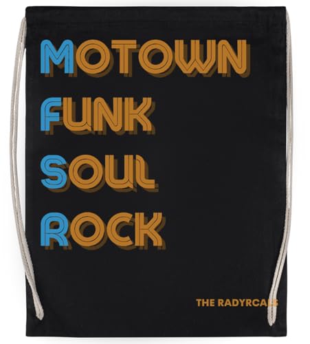 Motown to Rock Smaller Font Unisex-Sporttasche, Schwarzer Turnbeutel von MAGITONE