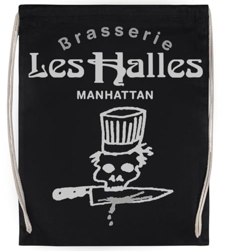 Retro Bourdain Les Halles Unisex-Sporttasche, Schwarzer Turnbeutel von MAGITONE