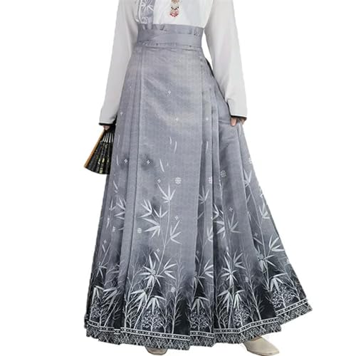 Chinesische Traditionelle Hanfu Kleid Pferd Gesicht Rock Frauen Ming Dynastie Vintage Kleidung Faltenrock, Grauer Rock, L Chinesische Traditionelle Hanfu Kleid Pferd Gesicht Rock Frauen Ming Dynastie Vintage Kleidung Faltenrock, Grauer Rock, L von MAIFURUN