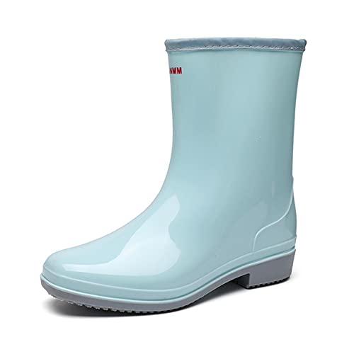 MAIGOIN Gummistiefel Damen Mittlere Länge Wasserdicht Regenstiefel Rutschfeste Gartenschuhe Frauen Halbschaft Mode Regen Boots von MAIGOIN